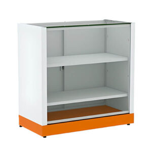 BALCÃO EXPOSITOR COM PORTA