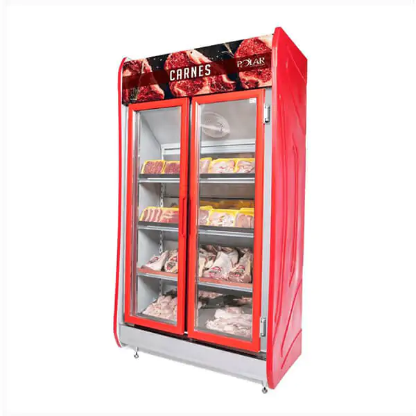 EXPOSITOR VERTICAL PARA CARNES 2 PORTAS