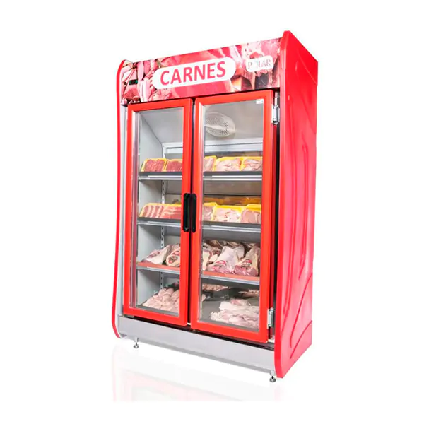 EXPOSITOR VERTICAL PARA CARNES 2 PORTAS